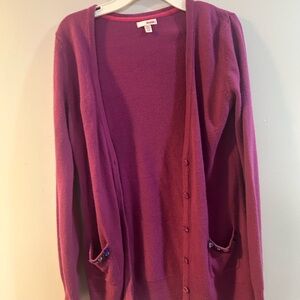 Bongo size large Y2K woman’s pink cardigan with jeweled pockets